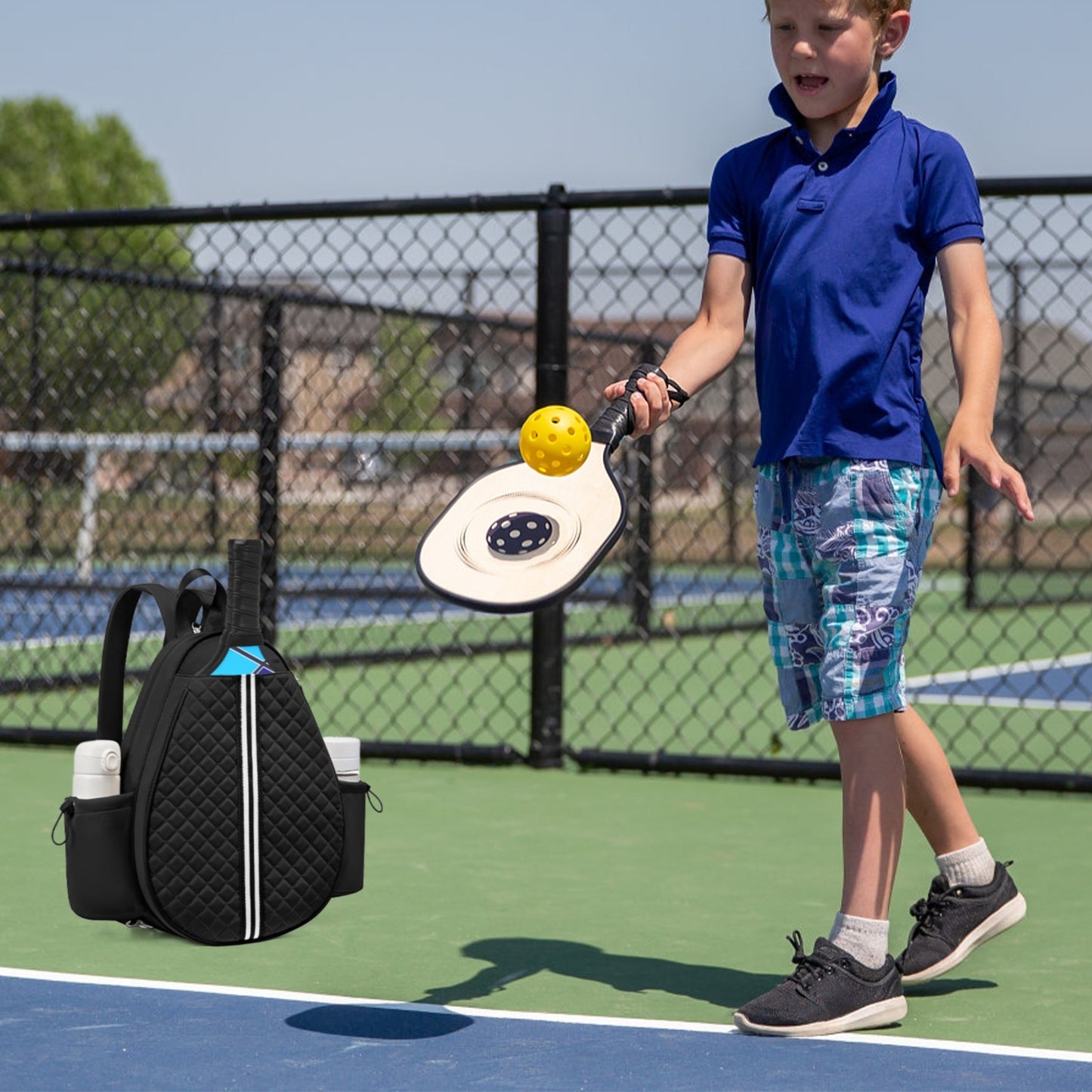 2 Color Options -- Pickleball Sling Bag For Men Women Waterproof Badminton Tennis Backpack With Wet Pocket Hidden Fence Hook Machine Washable
