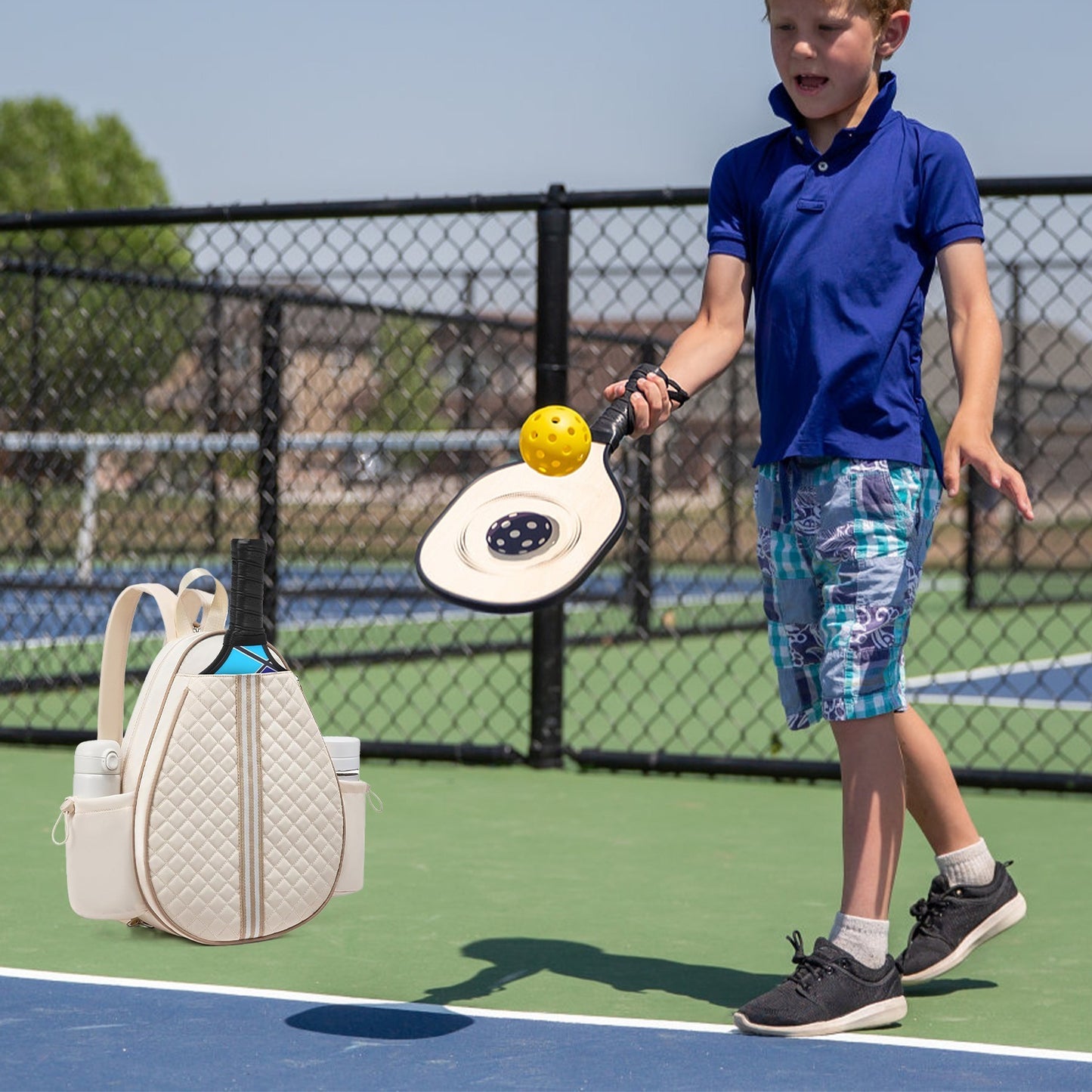 2 Color Options -- Pickleball Sling Bag For Men Women Waterproof Badminton Tennis Backpack With Wet Pocket Hidden Fence Hook Machine Washable